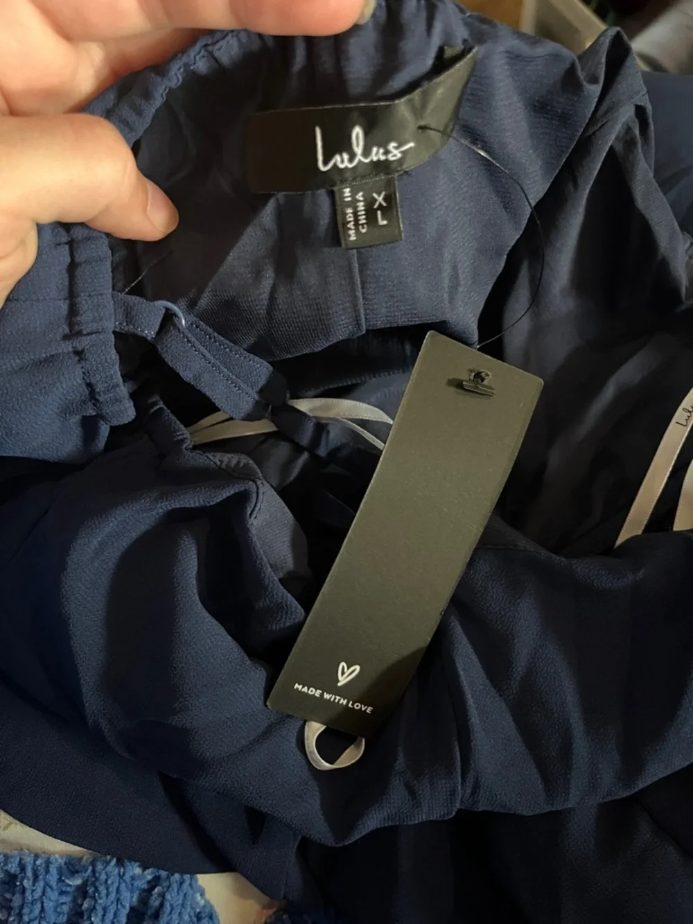 Lulus Auria Navy Blue Chiffon Drop Waist Maxi Dress